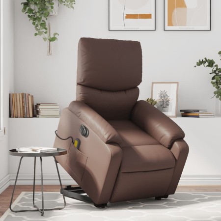 Brown synthetic leather electric lift massage chair by , Armchairs - Ref: Foro24-3204909, Price: 340,29 €, Discount: %