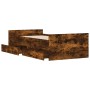 Smoked oak bed frame with drawers 100x200 cm by , Beds and slatted bases - Ref: Foro24-3207368, Price: 161,51 €, Discount: %