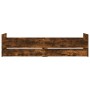 Smoked oak bed frame with drawers 100x200 cm by , Beds and slatted bases - Ref: Foro24-3207368, Price: 161,51 €, Discount: %