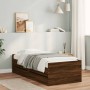 Brown oak bed frame with drawers 100x200 cm by , Beds and slatted bases - Ref: Foro24-3207342, Price: 185,70 €, Discount: %