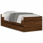 Brown oak bed frame with drawers 100x200 cm by , Beds and slatted bases - Ref: Foro24-3207342, Price: 185,70 €, Discount: %