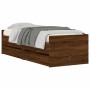 Brown oak bed frame with drawers 100x200 cm by , Beds and slatted bases - Ref: Foro24-3207342, Price: 185,70 €, Discount: %