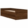 Brown oak bed frame with drawers 100x200 cm by , Beds and slatted bases - Ref: Foro24-3207342, Price: 185,70 €, Discount: %