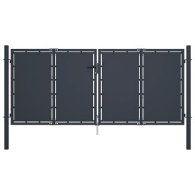 Anthracite gray steel garden gate 300x125 cm by vidaXL, garden gates - Ref: Foro24-144525, Price: 512,25 €, Discount: %