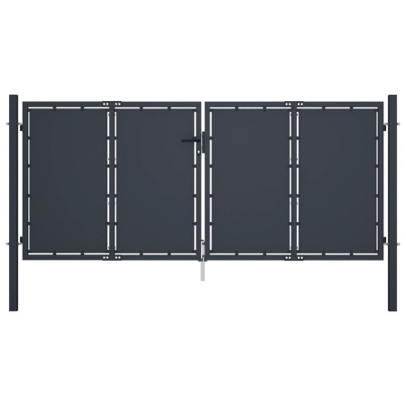 Puerta de jardín de acero gris antracita 300x125 cm de vidaXL, Puertas de jardín - Ref: Foro24-144525, Precio: 516,16 €, Desc...