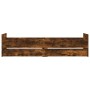 Smoked oak bed frame with drawers 90x190 cm by , Beds and slatted bases - Ref: Foro24-3207382, Price: 160,99 €, Discount: %