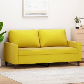 2-seater yellow velvet sofa 140 cm by , Sofas - Ref: Foro24-359205, Price: 225,89 €, Discount: %