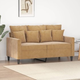 Braunes 2-Sitzer-Sofa aus Samt, 120 cm von , Sofas - Ref: Foro24-359300, Preis: 226,65 €, Rabatt: %