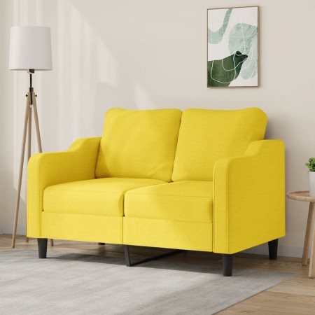 2 seater sofa in light yellow fabric 120 cm by , Sofas - Ref: Foro24-359356, Price: 205,43 €, Discount: %