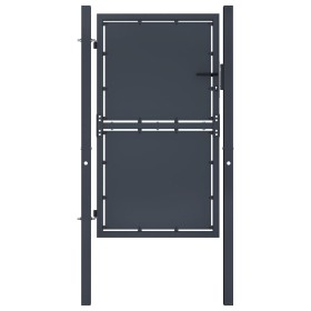 Puerta de jardín de acero gris antracita 100x200 cm de vidaXL, Puertas de jardín - Ref: Foro24-144522, Precio: 430,26 €, Desc...