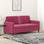 2-Sitzer-Sofa aus rotem Samt, 140 cm von , Sofas - Ref: Foro24-359446, Preis: 219,92 €, Rabatt: %