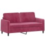 2-Sitzer-Sofa aus rotem Samt, 140 cm von , Sofas - Ref: Foro24-359446, Preis: 219,92 €, Rabatt: %