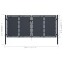 Puerta de jardín de acero gris antracita 300x125 cm de vidaXL, Puertas de jardín - Ref: Foro24-144525, Precio: 516,16 €, Desc...