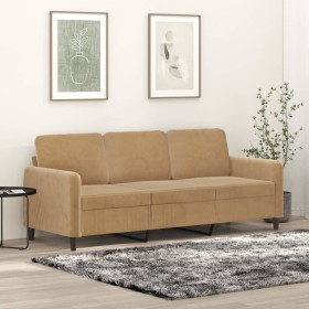 3-Sitzer-Sofa aus braunem Samt, 180 cm von , Sofas - Ref: Foro24-359459, Preis: 276,99 €, Rabatt: %