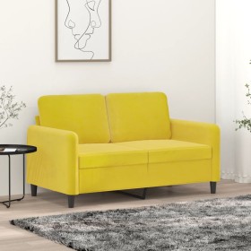 2-Sitzer-Sofa aus gelbem Samt, 120 cm von , Sofas - Ref: Foro24-359438, Preis: 210,99 €, Rabatt: %