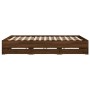 Oak brown engineered wood bed with drawers 180x200 cm by , Beds and slatted bases - Ref: Foro24-3207258, Price: 188,18 €, Dis...