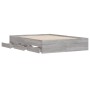 Cama con cajones madera ingeniería gris Sonoma 120x200 cm de , Camas y somieres - Ref: Foro24-3207285, Precio: 191,87 €, Desc...