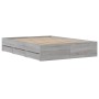 Sonoma gray engineered wood bed with drawers 120x200 cm by , Beds and slatted bases - Ref: Foro24-3207285, Price: 191,87 €, D...