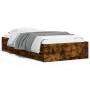 Cama con cajones madera de ingeniería roble ahumado 100x200 cm de , Camas y somieres - Ref: Foro24-3207291, Precio: 147,67 €,...