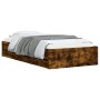 Cama con cajones madera de ingeniería roble ahumado 100x200 cm de , Camas y somieres - Ref: Foro24-3207291, Precio: 147,67 €,...