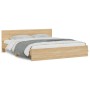 Estructura de cama con cabecero roble Sonoma 160x200 cm de , Camas y somieres - Ref: Foro24-3207471, Precio: 171,40 €, Descue...