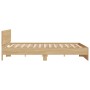 Estructura de cama con cabecero roble Sonoma 160x200 cm de , Camas y somieres - Ref: Foro24-3207471, Precio: 171,40 €, Descue...