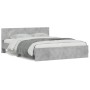 Estructura de cama con cabecero gris hormigón 140x200 cm de , Camas y somieres - Ref: Foro24-3207486, Precio: 178,72 €, Descu...