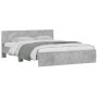 Estructura de cama con cabecero gris hormigón 140x200 cm de , Camas y somieres - Ref: Foro24-3207486, Precio: 178,72 €, Descu...