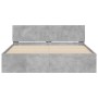 Estructura de cama con cabecero gris hormigón 140x200 cm de , Camas y somieres - Ref: Foro24-3207486, Precio: 178,72 €, Descu...