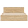 Estructura de cama con cabecero roble Sonoma 140x190 cm de , Camas y somieres - Ref: Foro24-3207499, Precio: 158,98 €, Descue...