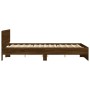 Bed frame with oak brown headboard 140x190 cm by , Beds and slatted bases - Ref: Foro24-3207503, Price: 165,25 €, Discount: %