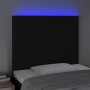 Cabecero con luces LED tela negro 100x5x118/128 cm