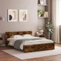 Bed frame with smoked oak headboard 140x190 cm by , Beds and slatted bases - Ref: Foro24-3207501, Price: 150,12 €, Discount: %