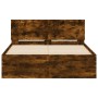 Bed frame with smoked oak headboard 120x190 cm by , Beds and slatted bases - Ref: Foro24-3207515, Price: 144,55 €, Discount: %