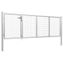 Silver steel garden gate 350x100 cm by vidaXL, garden gates - Ref: Foro24-144341, Price: 391,14 €, Discount: %