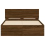 Estructura de cama con cabecero marrón roble 120x190 cm de , Camas y somieres - Ref: Foro24-3207517, Precio: 161,63 €, Descue...