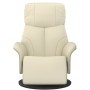 Recliner armchair with footrest in cream-colored synthetic leather by , Armchairs - Ref: Foro24-356625, Price: 244,99 €, Disc...