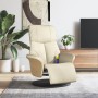 Massage recliner with footrest cream synthetic leather by , Armchairs - Ref: Foro24-356633, Price: 258,32 €, Discount: %