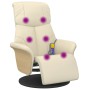 Massage recliner with footrest cream synthetic leather by , Armchairs - Ref: Foro24-356633, Price: 258,32 €, Discount: %