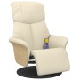 Massage recliner with footrest cream synthetic leather by , Armchairs - Ref: Foro24-356633, Price: 258,32 €, Discount: %