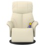 Massage recliner with footrest cream synthetic leather by , Armchairs - Ref: Foro24-356633, Price: 258,32 €, Discount: %