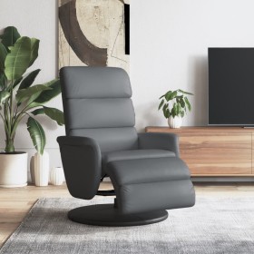 Sillón reclinable con reposapiés cuero sintético gris de , Sillones - Ref: Foro24-356720, Precio: 232,99 €, Descuento: %