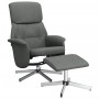 Sillón reclinable con reposapiés tela gris oscuro de , Sillones - Ref: Foro24-356667, Precio: 147,10 €, Descuento: %