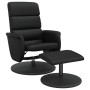 Sillón reclinable con reposapiés cuero sintético negro de , Sillones - Ref: Foro24-356722, Precio: 168,99 €, Descuento: %