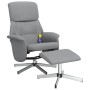 Sillón reclinable de masaje con reposapiés tela gris claro de , Sillones - Ref: Foro24-356678, Precio: 117,41 €, Descuento: %