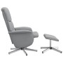 Sillón reclinable de masaje con reposapiés tela gris claro de , Sillones - Ref: Foro24-356678, Precio: 117,41 €, Descuento: %