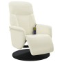 Cream velvet massage recliner with footrest by , Armchairs - Ref: Foro24-356699, Price: 219,09 €, Discount: %