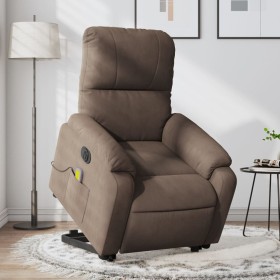 Sillón masaje eléctrico reclinable elevable tela marrón de , Sillones - Ref: Foro24-3204949, Precio: 342,99 €, Descuento: %