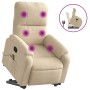 Hebbarer Massage-Liegestuhl aus cremefarbenem Mikrofaserstoff von , Sessel - Ref: Foro24-3204940, Preis: 291,27 €, Rabatt: %