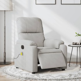 Sillón reclinable masaje eléctrico tela microfibra gris claro de , Sillones - Ref: Foro24-3204923, Precio: 263,19 €, Descuent...